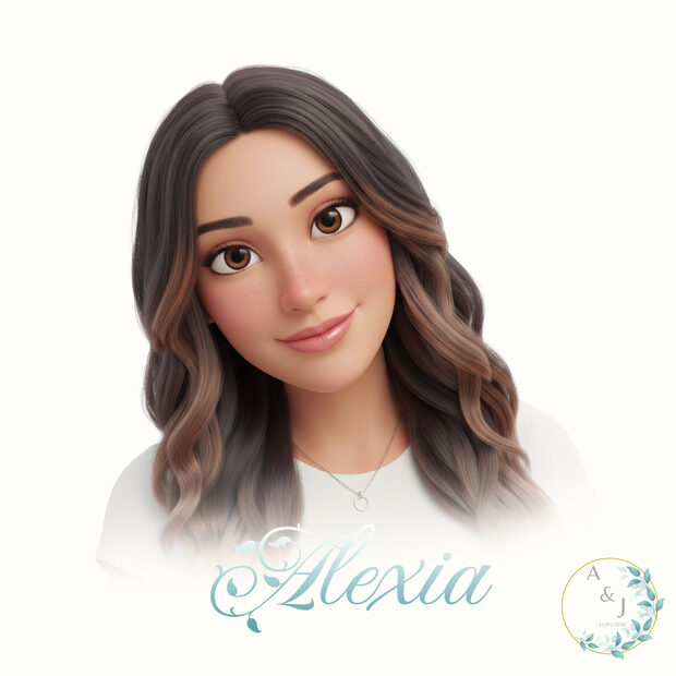 Ilustración personalizada de invitada de boda