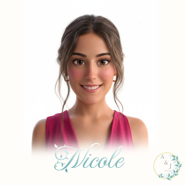 Ilustración personalizada de invitada de boda