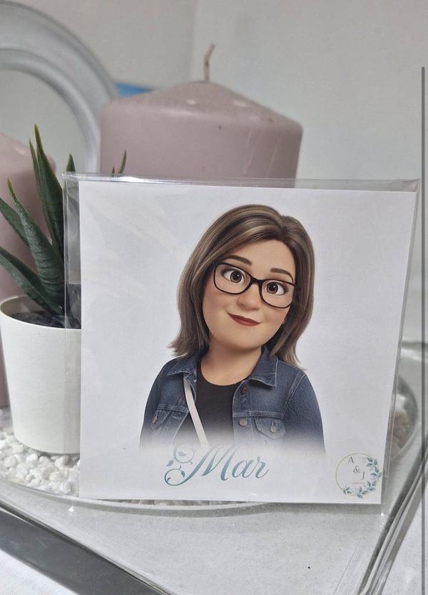 Ilustración personalizada de Mar, regalo de invitada de boda